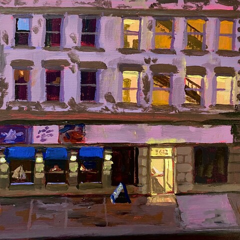 Along Duke Street, 8x8, Acrylic on Wood Panel, 2026. Jack Ross