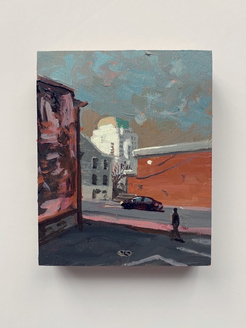 Golden Hour Light, (Barrington before Morris St), 4x5, Acrylic on Wood Panel, 2026. Jack Ross